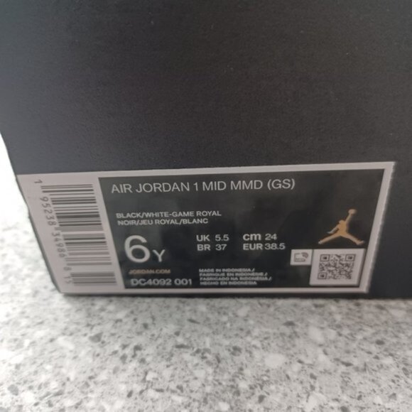 Nike Air Jordan 1 Mid MMD Multi-Color Grid Sneakers - Size 6 Youth Shoes - Picture 7 of 9